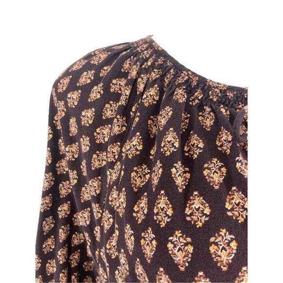 Old Navy 3X Long Sleeve Tiered Poet Midi Dress Brown Pockets Cottagecore Prairie - Picture 4 of 7